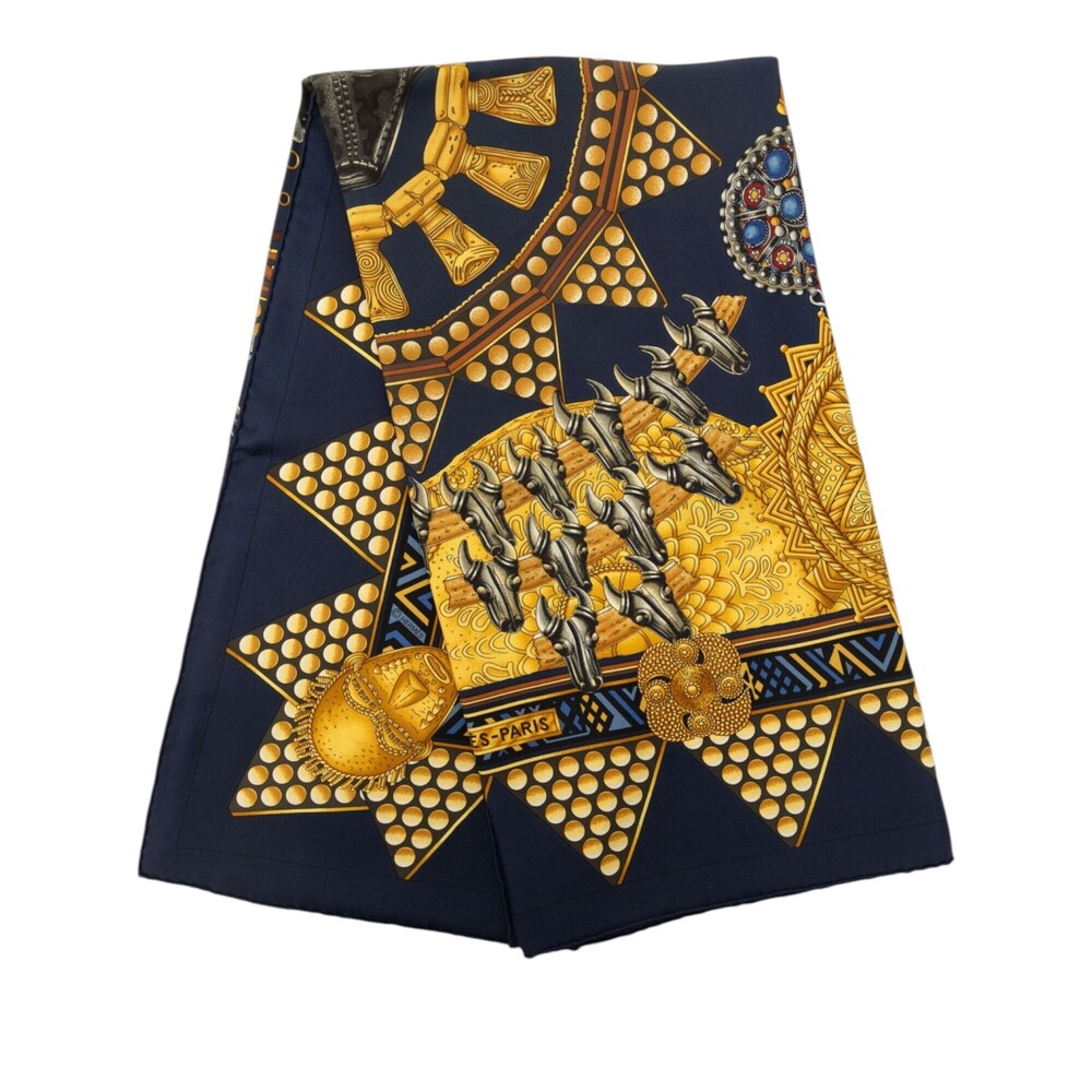 Pre-Loved Hermes L Or Des Chefs Silk Scarf 90